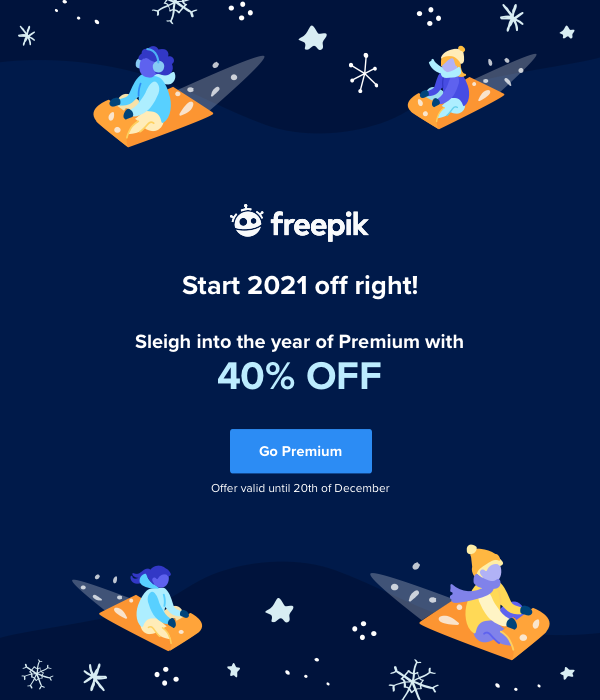 Start 2021 if right! Sleigh into the year of Premium with 40% OFF